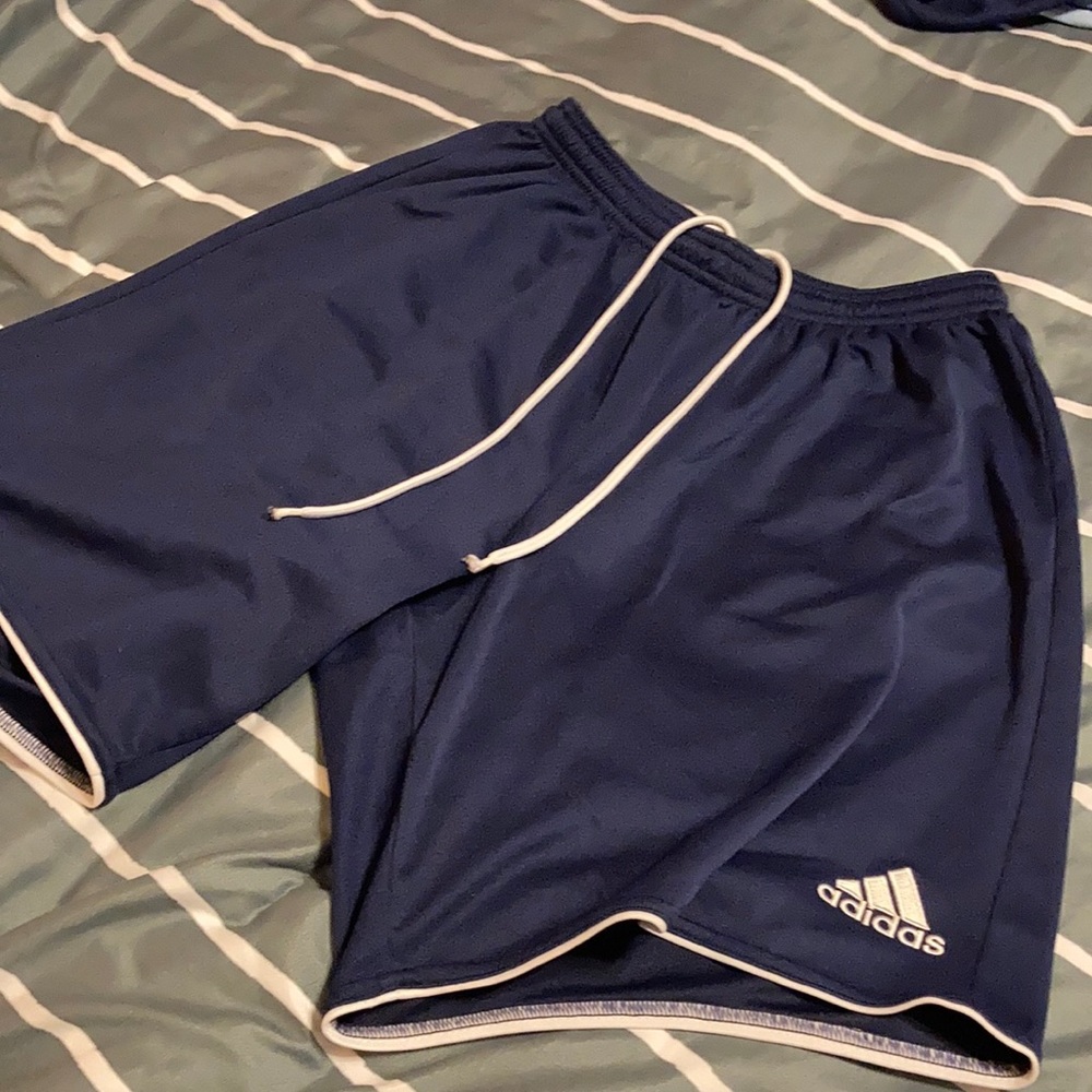 Adidas youth soccer shorts. Navy. Youth Lg.